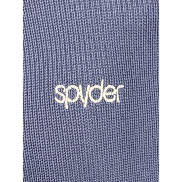 Spyder Womens Core Full Zip Knit Long Sleeve Waffle Fleece Navy Blue Size Large - Picture 4 of 5